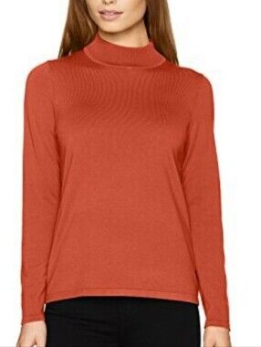 NWT Pendleton Mock Neck Silk Blend Orange Long Sleeve Sweater Women’s Medium